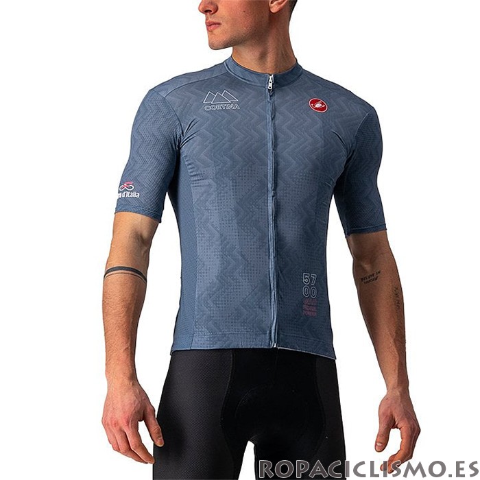 2021 Maillot Giro d'Italia Tirantes Mangas Cortas Gris